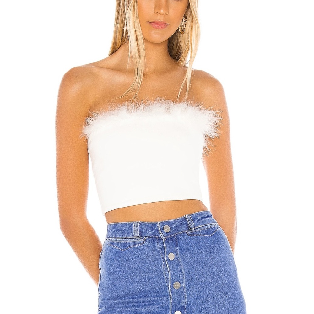 Superdown Olivia Strapless Top in White